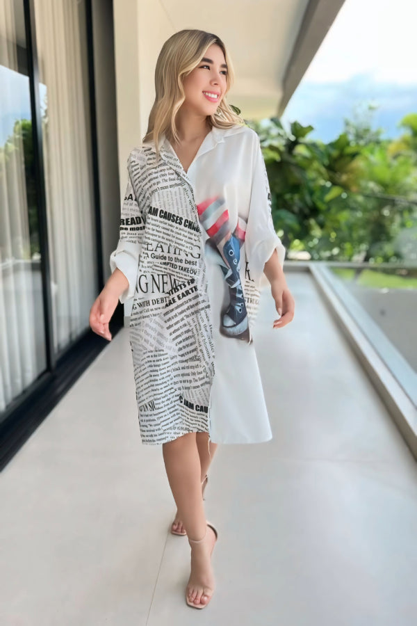 Newspaper Print Shirt
