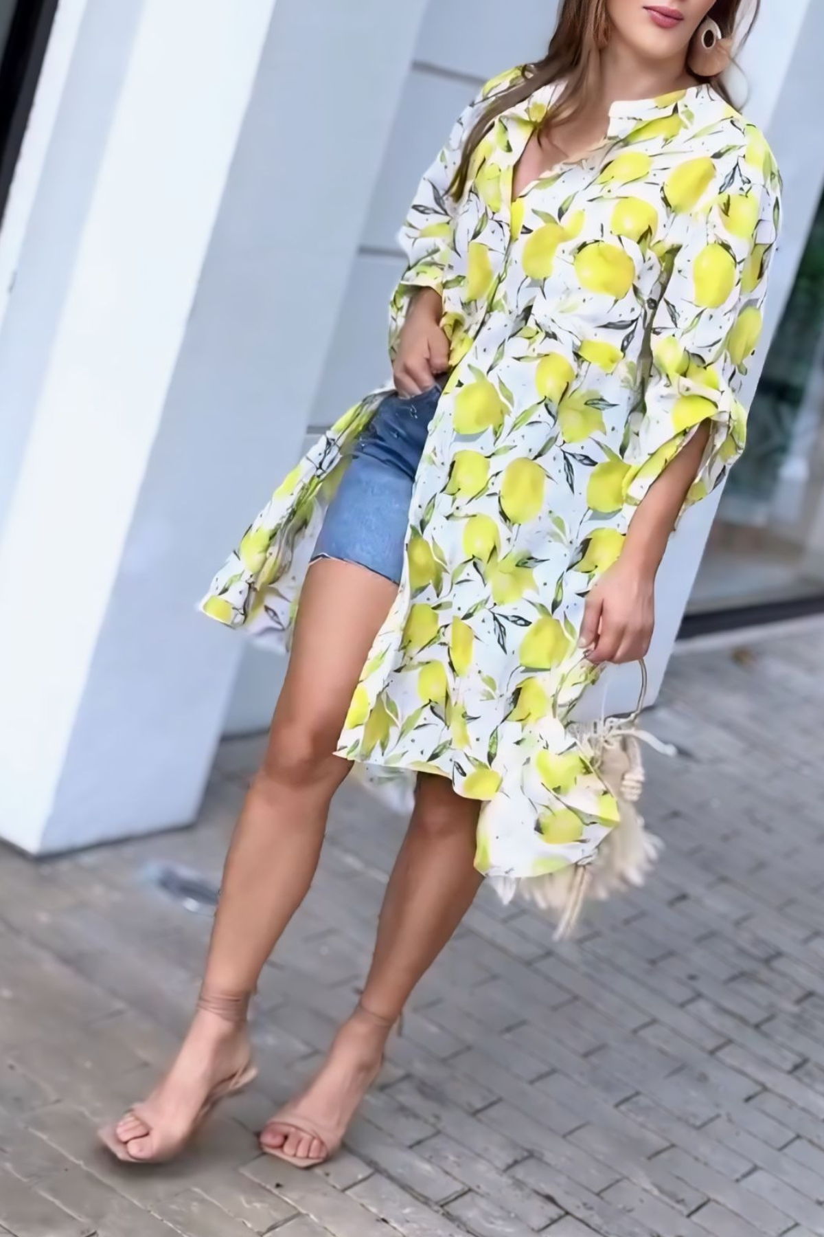Lemon Printed Long Shirt