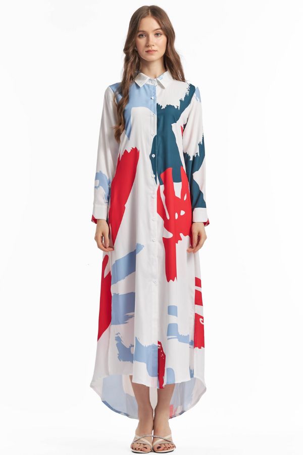 White Korean Long Dress