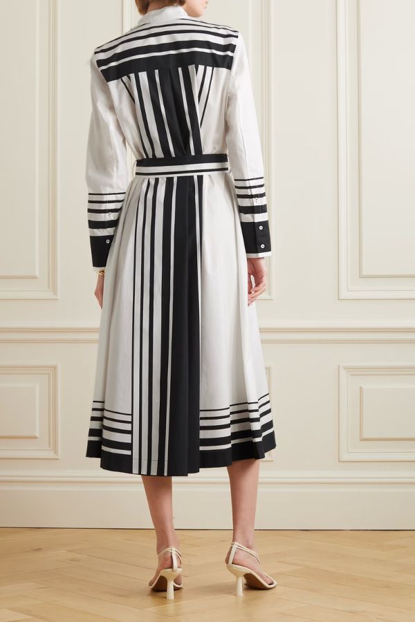 Black & White Stripes Luxury Dress