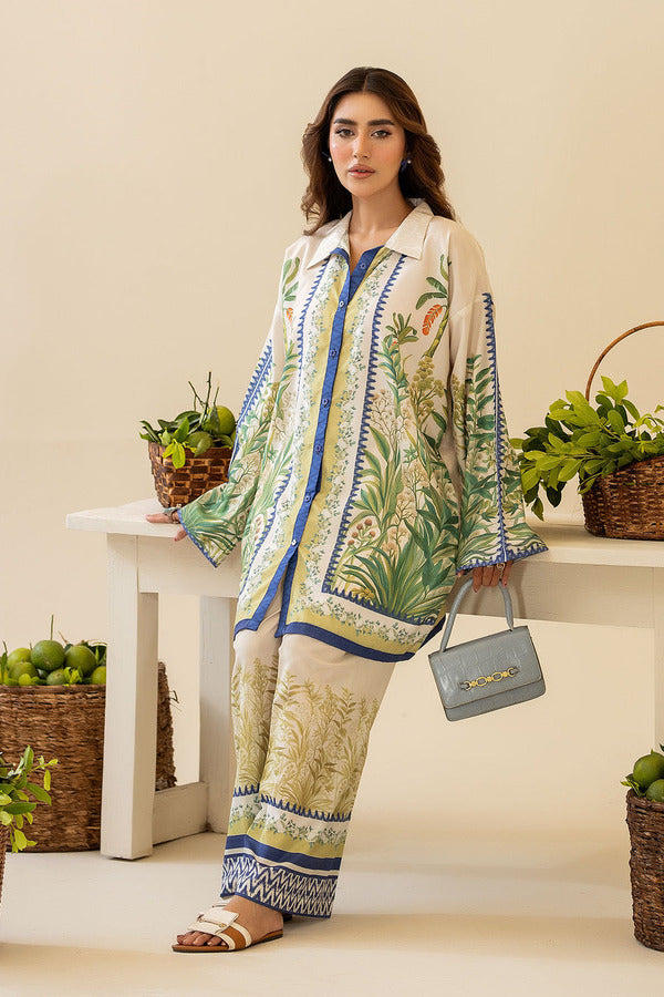 Blue Botanical Print Co-Ord Set