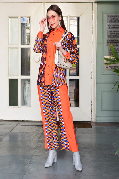 Stylish Patch Printed Co-ord Set