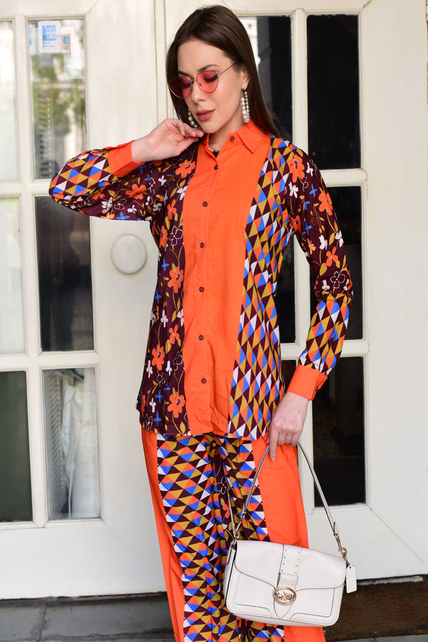 Stylish Patch Printed Co-ord Set