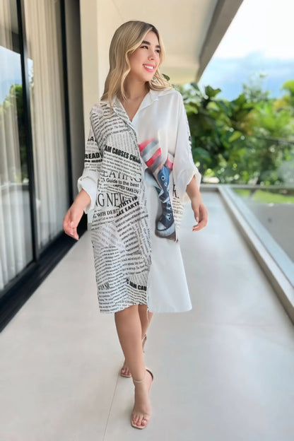Newspaper Print Shirt