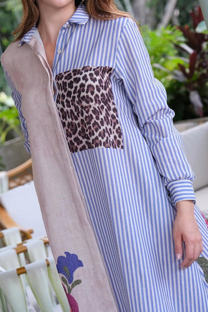 Elegant Peacock & Floral Printed Dress