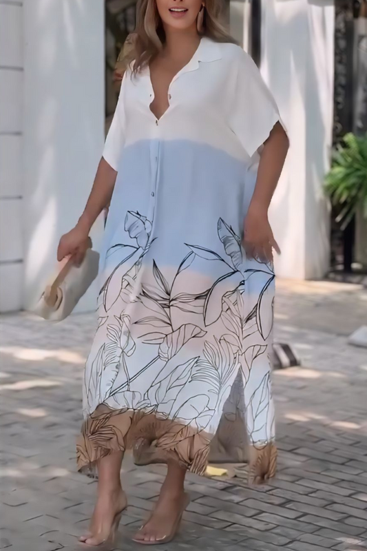 Printed Long Free-Size Dress