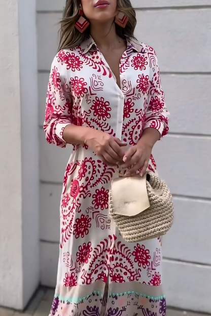 Printed Long Shirt Dress