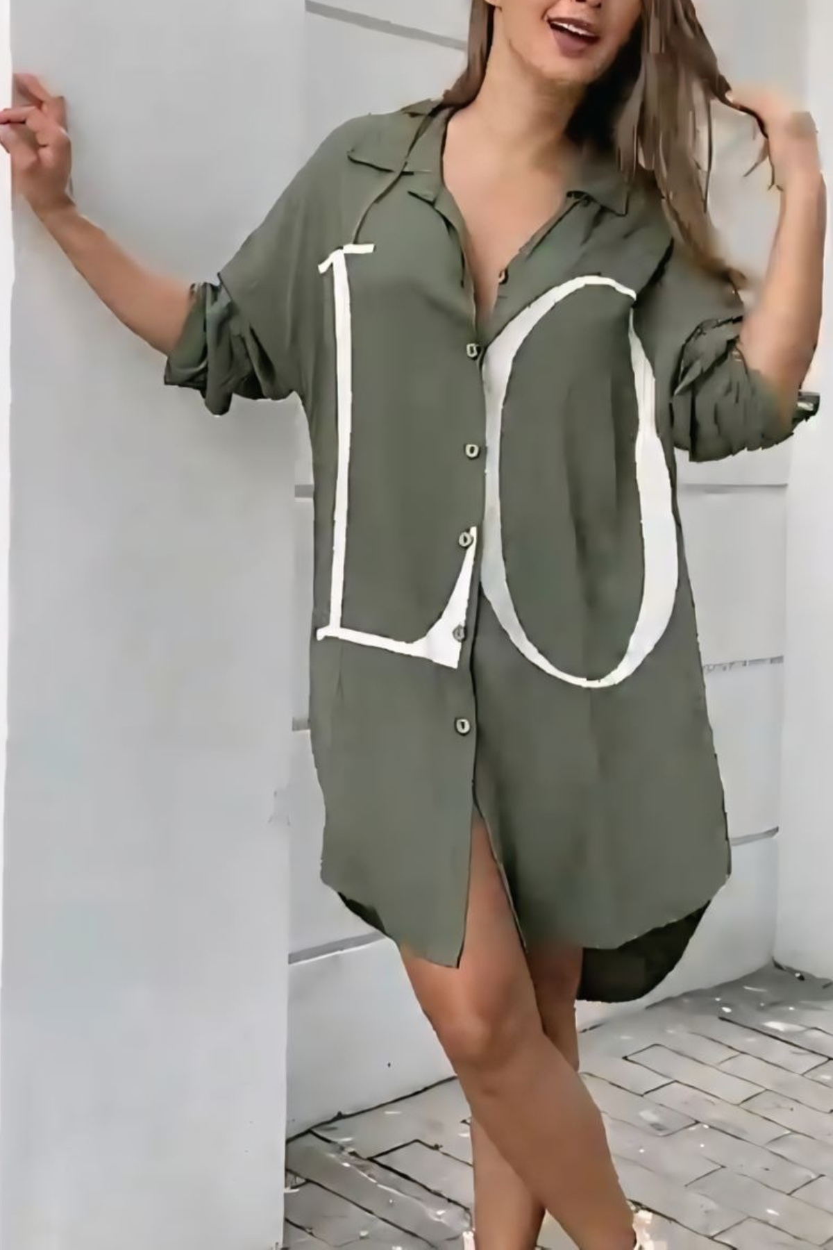 Love Printed Long Shirt