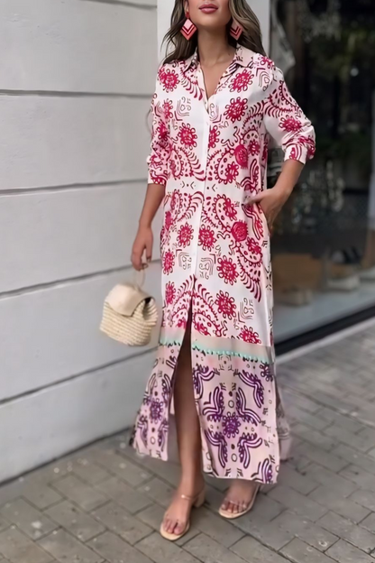 Printed Long Shirt Dress