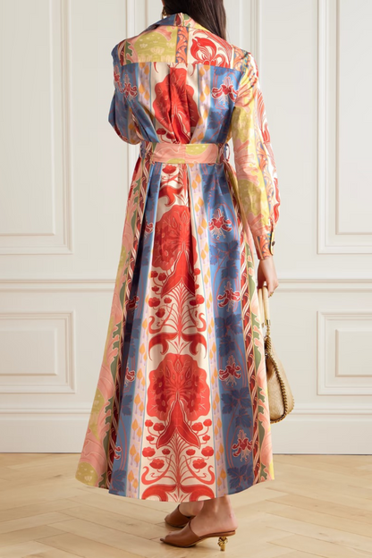 Shirt Style Long Dress With Belt
