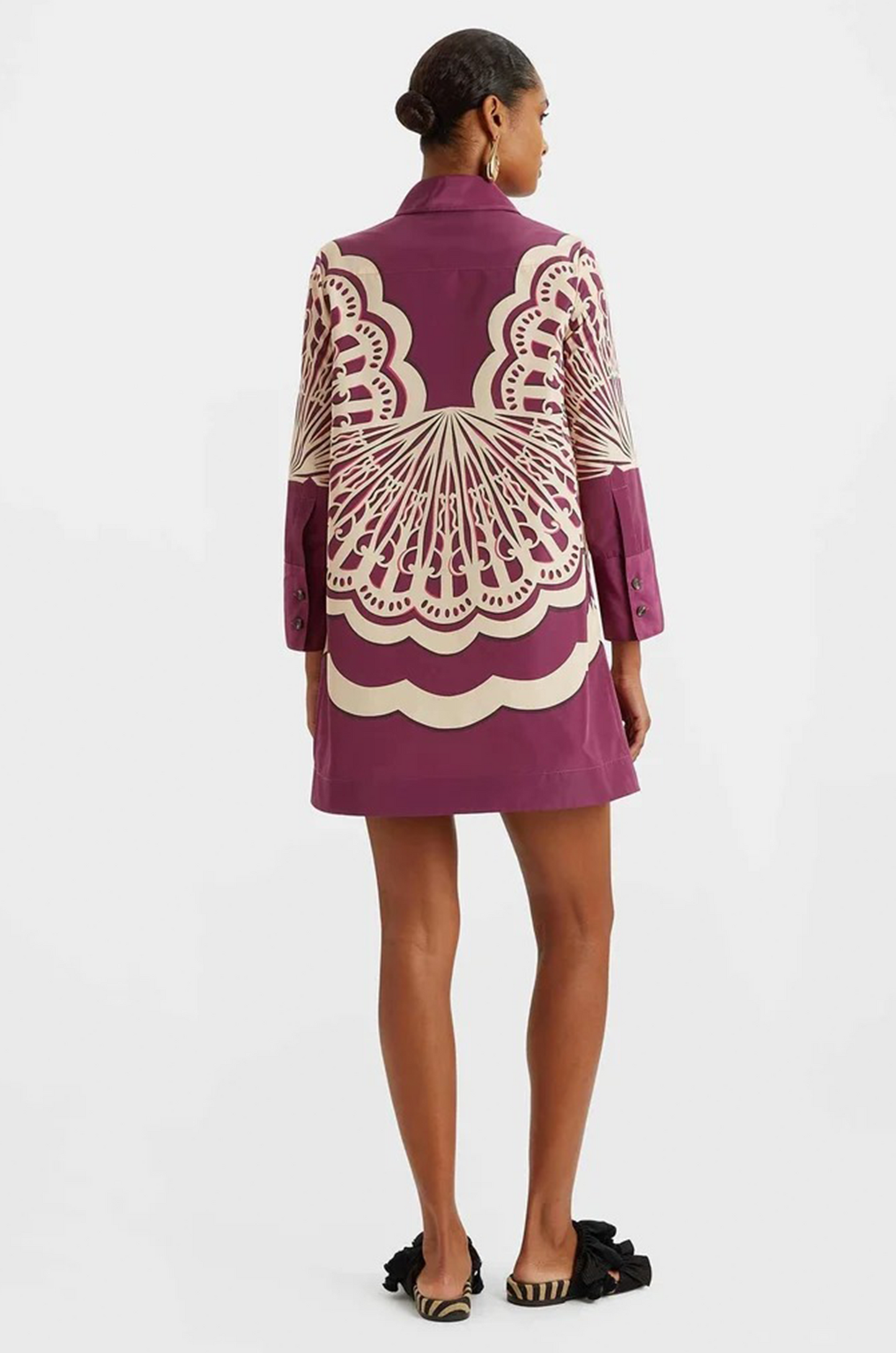 Scallop Bloom Shirt Dress