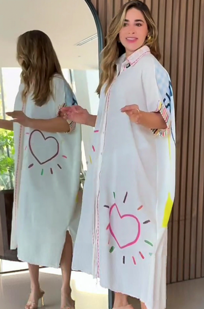 Happy Soul Printed Breezy Shirt Dress