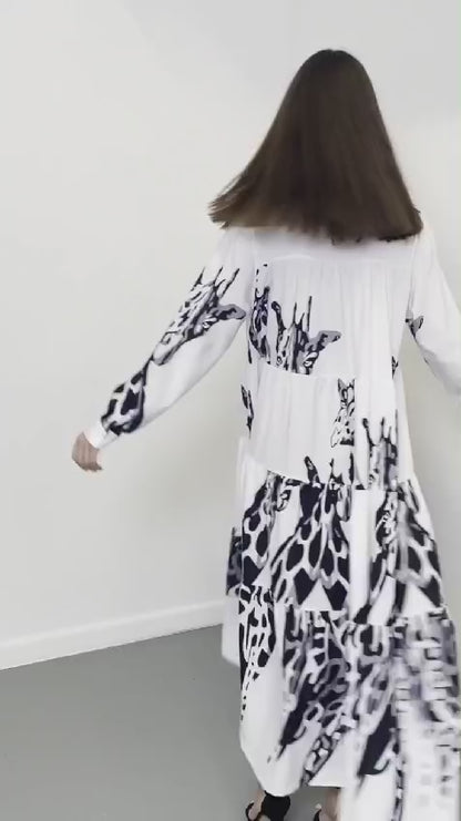White Elegance Tired White Long Shirt Dress
