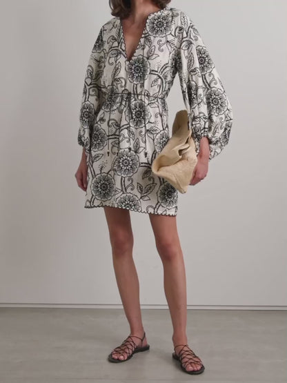 Sketch Effect Bold Chic Shirt Dress