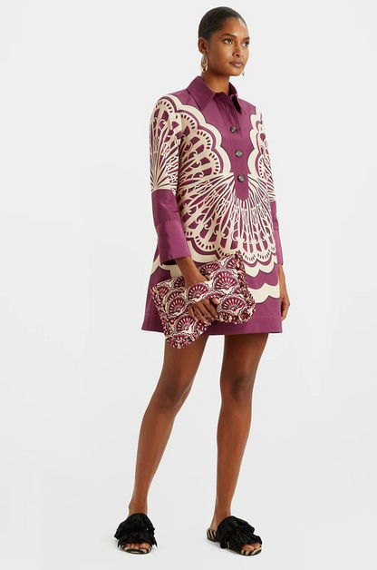 Scallop Bloom Shirt Dress