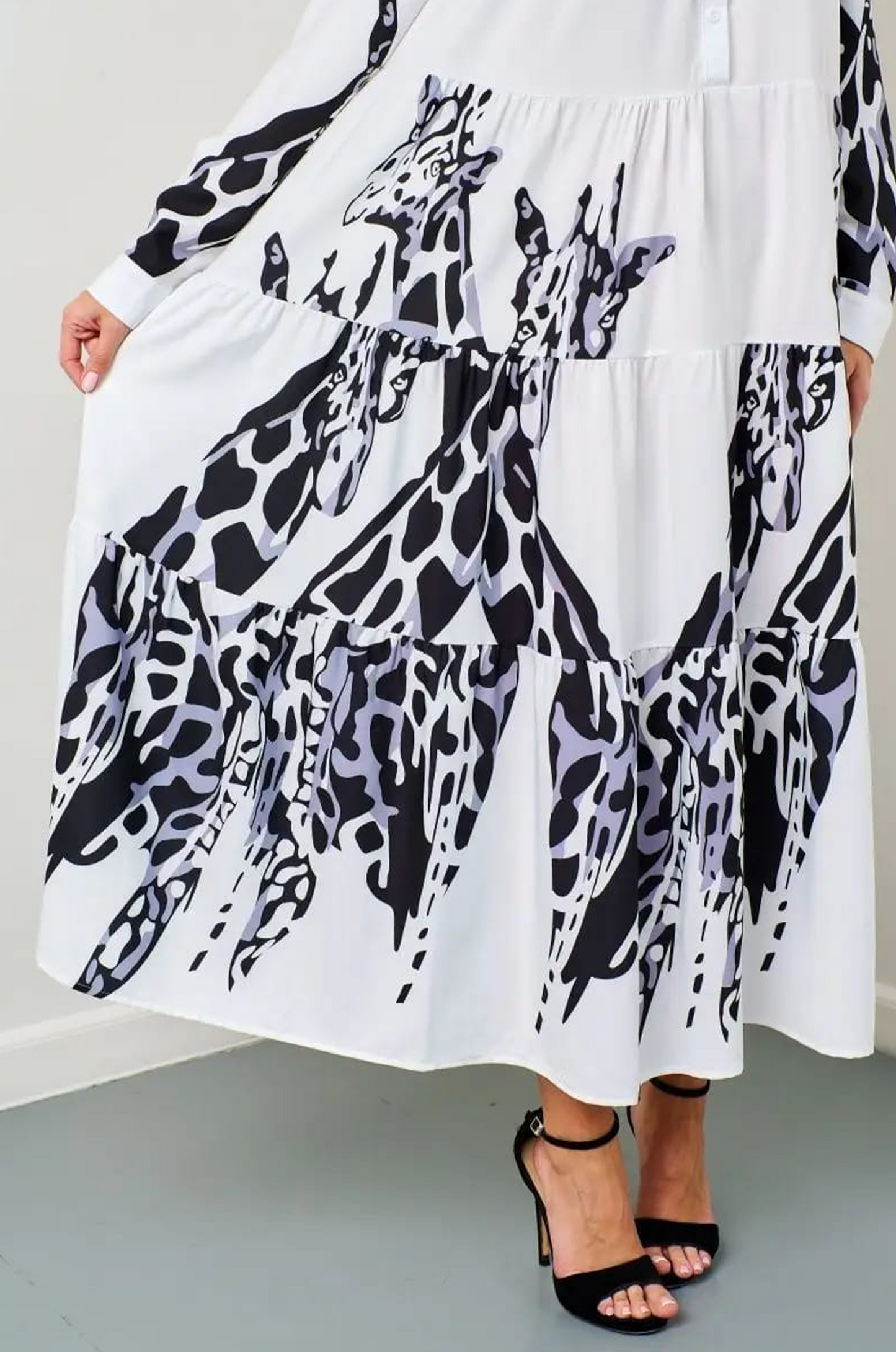 White Elegance Tired White Long Shirt Dress
