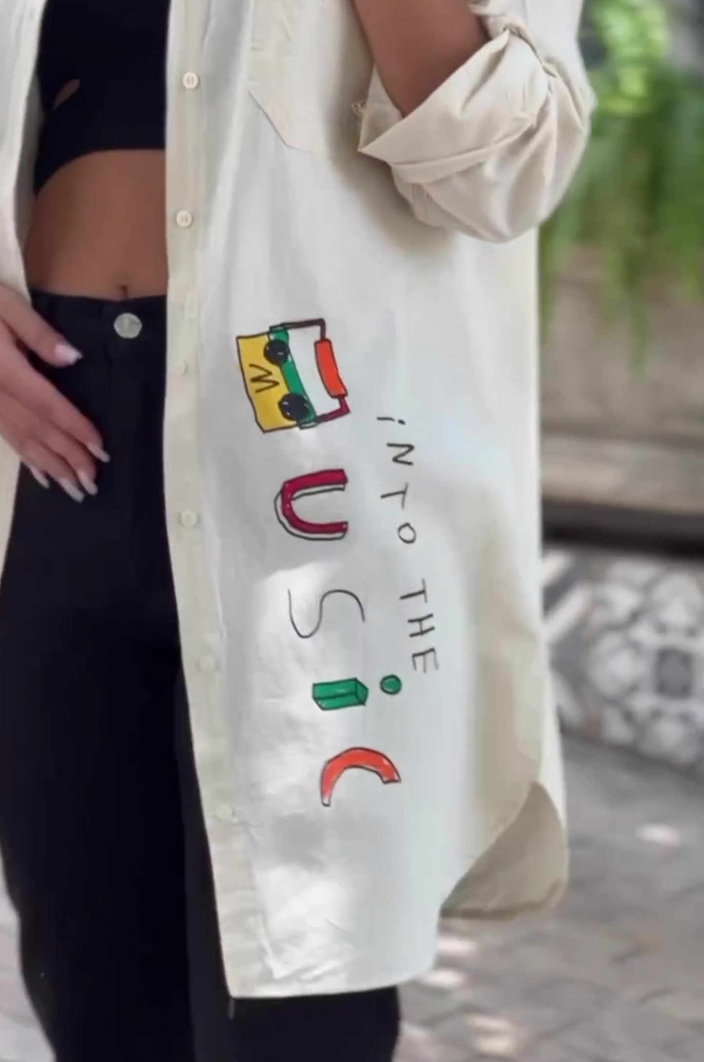 Alphabet Doodle Printed Shirt