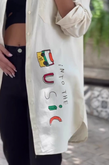 Alphabet Doodle Printed Shirt