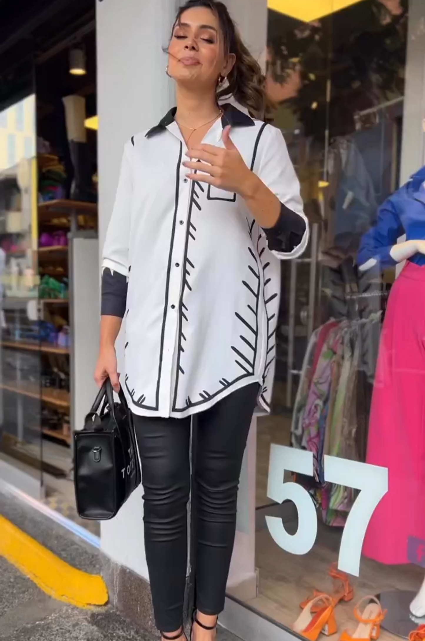 Chic Style Printed White Shirt