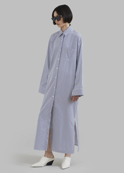 Vertical Stripes Shirt Dress