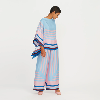 Ocean Wave Satin Silk Co-ord Set
