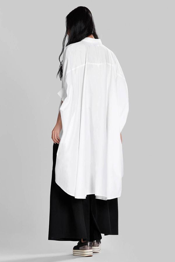 White Shirt With Exaggerated Sleeves