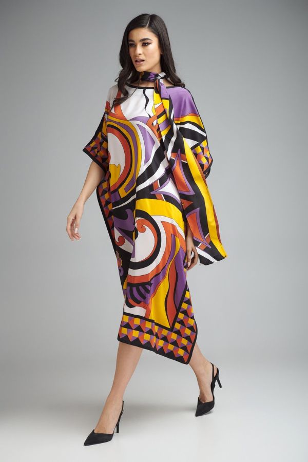 Tribal Print Kaftan Dress