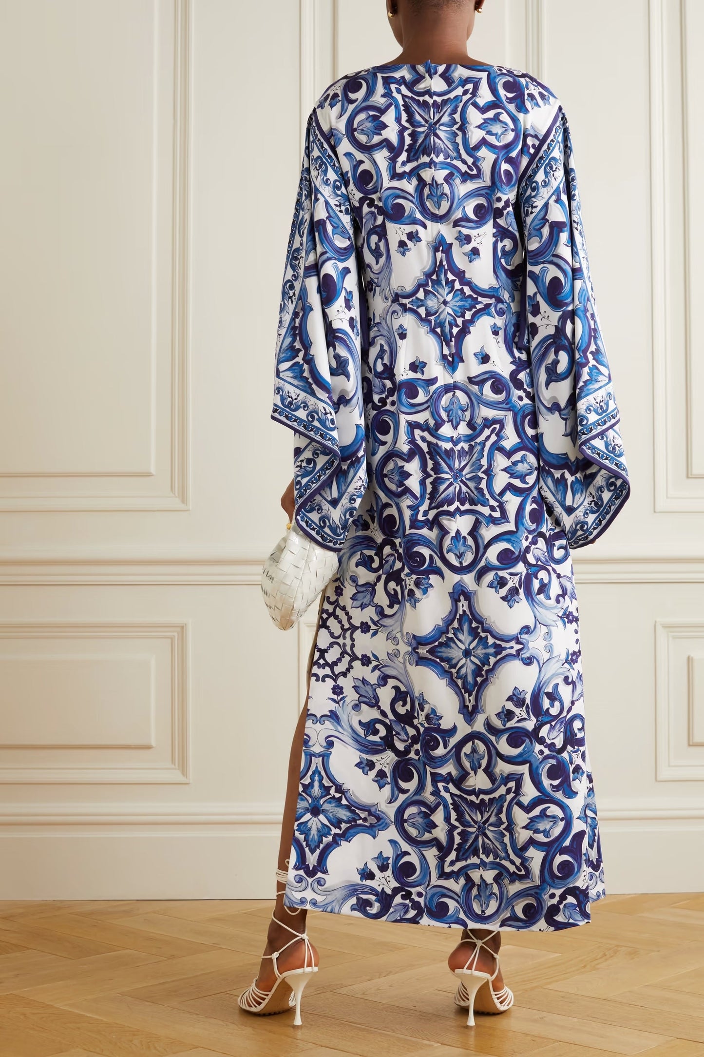 Blue Lagoon Organza Silk Kaftan Dress