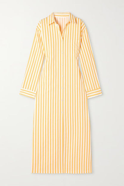 Vertical Stripes Shirt Dress