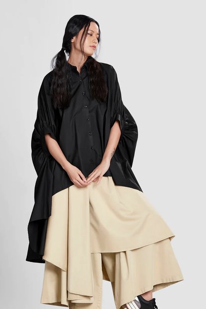 White Shirt With Exaggerated Sleeves